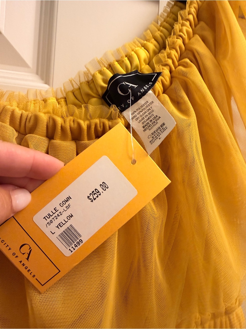 Women’s Yellow One-Shoulder Ruffle Maxi Dress - Picture 5 of 5